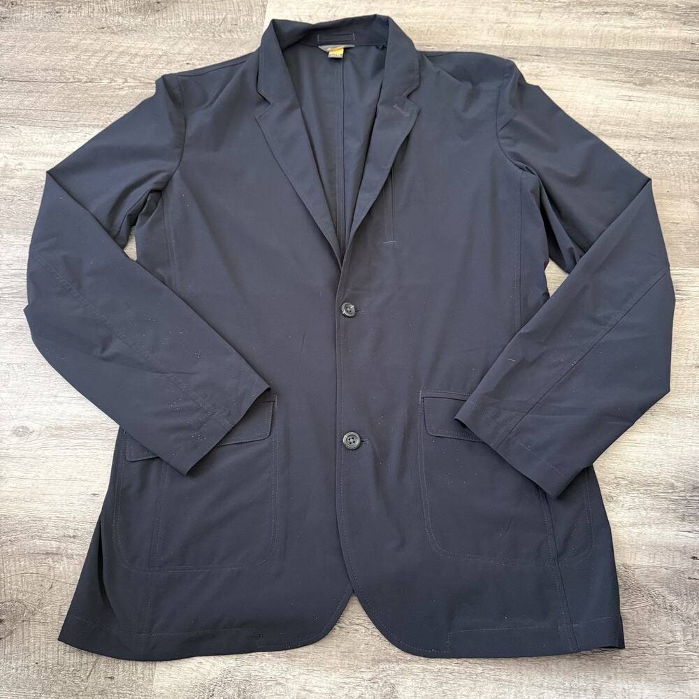 Eddie Bauer Travex Blazer Mens 42 Tall Navy Voyager T42 Nylon Stretch Travel